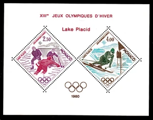 Monaco 1419-20, Special Print in Block Form, Winter Olympics 1980, Mint - Picture 1 of 1