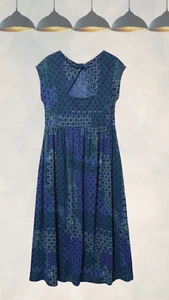 Ex White Stuff Women’s Addis Cotton Midi Dress in Blue Multi - Picture 1 of 3