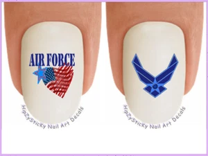 Calcomanía de transferencia de uñas tobogán de aguas bandera militar de la Fuerza Aérea arte 5615 - Imagen 1 de 3