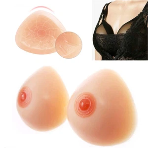 Triangular Silicone Breast  Forms Bra Mastectomy Fake Boobs Crossdresser 1 Pair - Foto 1 di 7