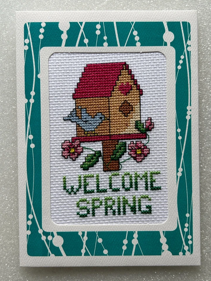 Tarjeta de punto de cruz completa - Welcome Spring 5"x7" Foto 1 de 1