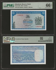 RHODESIA $1 Dollar 1976, P-34b, (1.11.76), Wmk: Rhodes, PMG 66 EPQ Gem UNC - Picture 1 of 1