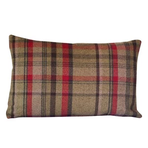 Tartan Check XL Rectangular Cushion Red & Green. Double Sided. 23x15" (58x38cm) - Picture 1 of 3
