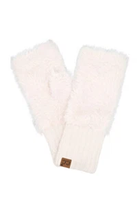 C.C Exclusive Women's Winter Solid Color Soft Fur Fingerless Gloves - Picture 1 of 10