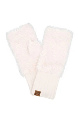C.C Exclusive Women's Winter Solid Color Soft Fur Fingerless Gloves - Image 1 of 3