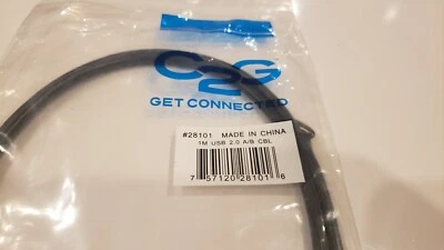 C2G #28101 1m USB 2.0 A/B Cable - Black (3.3ft) - Image 1 of 4
