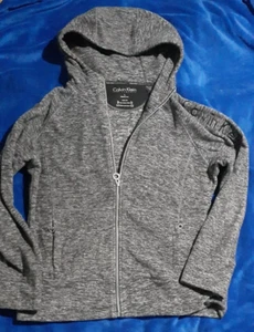 Giacca donna Calvin Klein Performance grigia bianca con cerniera taglia large ricamata - Foto 1 di 8