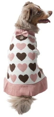 Nuevo con etiquetas Vibrant Life Holiday San Valentín ROSA Y MARRÓN 🩷🤎🩷 CORAZONES Suéter para Perro M Foto 1 de 4
