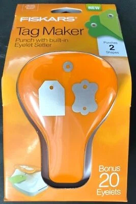 Fabricante de etiquetas dobles Fiskars 197670-1001 con ojal incorporado, etiqueta y simple Foto 1 de 2