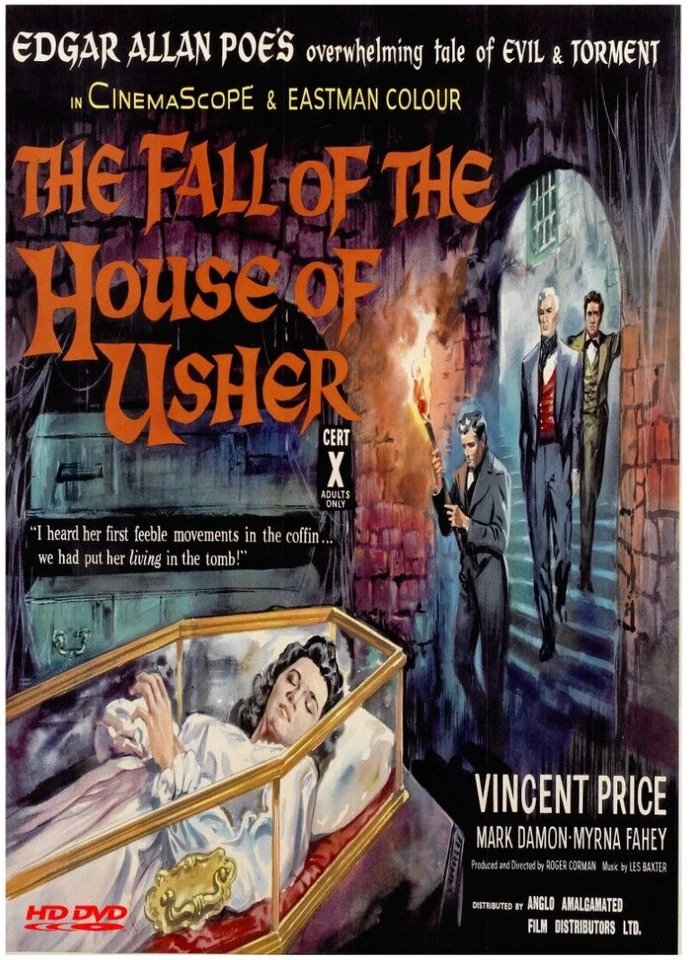 Fall of the House of Usher  1960 DVD Classic Horror WIDESCREEN Vincent Price - Image 1 of 1