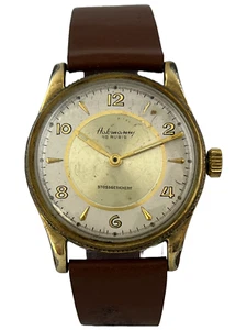 Men's Wristwatch Habmann Hand Wound With Leuchtzeigern And Bracelet, Works - Picture 1 of 5