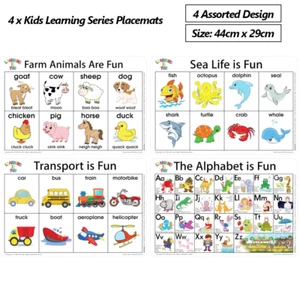 4 x Kid Placemat Learning Placemat For Children Babies Educational Practice Mats - Picture 1 of 2