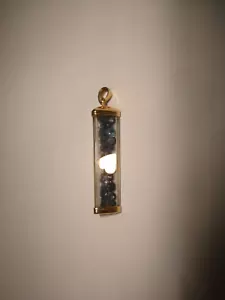 Vintage Unikat Kristall Anhänger 14k Gelbgold schwebende Saphire und Gold Herz - Bild 1 von 6