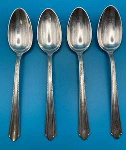 4 Holmes & Edwards-Inlaid Tablespoons Lot Charm Pattern Silver Plated 7.5" - Picture 1 of 3