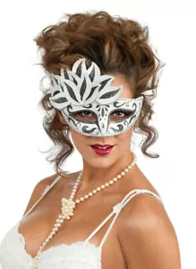 Rubie's Fancy Black and White Venetian Mask Costume Eyemask - Picture 1 of 1