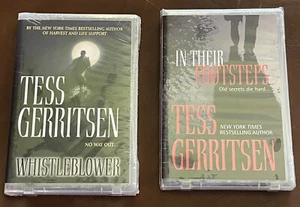 NEW In Their Footsteps and Whistleblower by Tess Gerritsen book on cassette tape - Picture 1 of 3