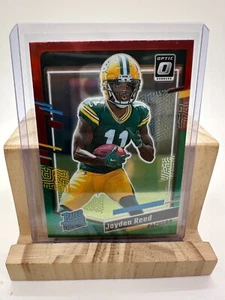 Panini Donruss 2023 fútbol americano clasificación Jayden Reed novato rojo y verde - Imagen 1 de 7