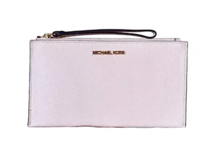 NWT Michael Kors Ballet Pink pebble leather zip top wristlet/clutch wallet - Picture 1 of 2