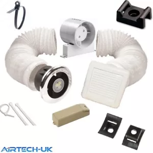 Kit luci ventilatore timer modello doccia bagno 100 mm 4" con trasformatore - Foto 1 di 7
