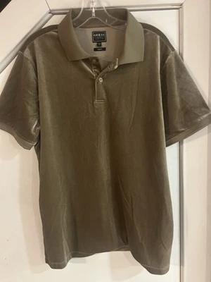 GUESS - New Men’s Liquid Velvet Brown  Slim Fit Polo Shirt  , Size Medium - Image 1 of 4