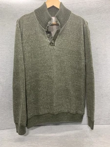 Gap Men's Medium Sweater Green Cotton Knit Henley Neck Long Sleeve Pullover - Picture 1 of 12