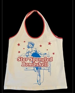 Women’s Junior Teen Crop Halter Top Star Rodeo Bombshell Graphic Backless L - Picture 1 of 7