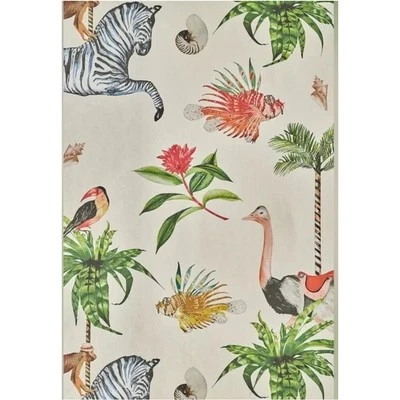 Papel Pintado Anthropologie Merry Go Round Estampado Animal Tropical Nuevo 1 Rollo Foto 1 de 3