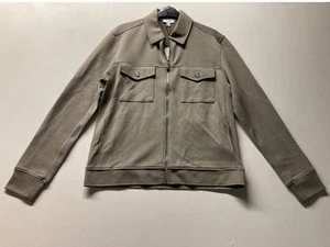 REISS Nico LS Suede Press Stud Jacket Size M (RRP £398) Rust Khaki Green Zip Up - Picture 1 of 4