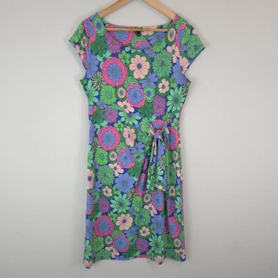 Talbots Women’s Effortless Jersey Floral Tie Dress Shift Dress Colorful Size M - Image 1 of 4