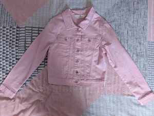 H & M Girls Pink Denim L/Sleeve Jacket Size 8-9 Years - Picture 1 of 14