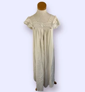 VTG Christian Dior Sleeveless Summer Victorian White Eyelet Lace Nightgown Small - Picture 1 of 11
