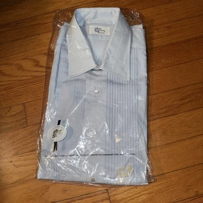 NOVA Camisa Smoking After Six Ruffle Front Antiga Anos 70 Union Disco Feita nos EUA ALGODÃO - Imagem 1 de 4