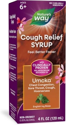Nature’s Way Umcka Cough Relief Syrup. Non-Drowsy. 4 Fl Oz. - Image 1 of 2