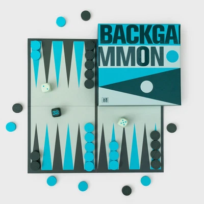 Classic Backgammon Game – Foldable Wooden Board with Dice & Pieces - Image 1 of 4