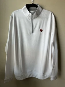 Peter Millar White Louisville Cardinals Shirt 1/4 Zip Performance Mens Size XL - Picture 1 of 9