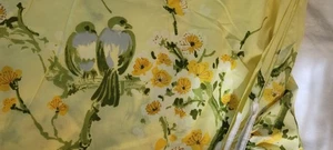 Vtg Springmaid Wondercale QUEEN Sheet SET 4 Pc Yellow Birds 1 Flat 1 Fitted 2 PC - Picture 1 of 9