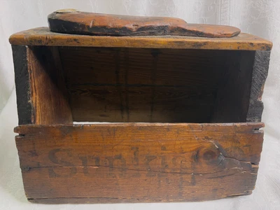 Caja de brillo de zapatos americana hecha a mano rústica arte popular primitivo vintage Foto 1 de 4