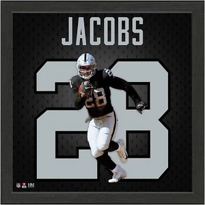 NFL Highland Mint Josh Jacobs Impact Jersey Las Vegas Raiders Picture 33x33cm - Picture 1 of 2