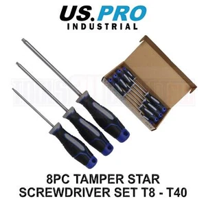 Juego de destornilladores US PRO INDUSTRIAL 8 piezas Tamper Star Torx Tools T8 - T40 4614 - Imagen 1 de 4
