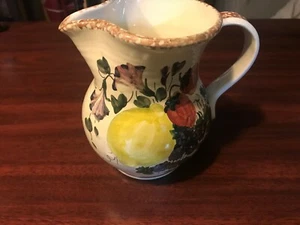 Petucco Nove Italian Hand Painted Pitcher Beautiful Fruit Artwork - Picture 1 of 12