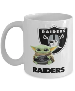Coffee Mug Las Vegas RAIDERS NFL Football RAIDERS Yoda Coffee Mug Gift - Picture 1 of 2