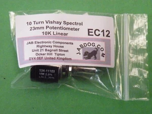 10 Turn Vishay Spectrol Pot Potentiometer 10K Panel Mount Fine Adjust 22g EC12 - Picture 1 of 6