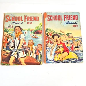 The School Friend Annual 1955 & 1960 - Vintage Text & Comic Book. 50s 60s Rare - Picture 1 of 15