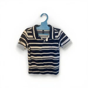 Janie and Jack 4T striped navy & white terry polo - Picture 1 of 7