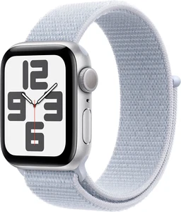 Apple Watch SE 2nd Gen 40mm GPS Silver w/ Blue Cloud Sport Loop MXEE3LL/A - Picture 1 of 2