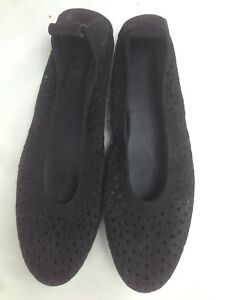 ARCHE LILLY PERFORATED BLACK SUEDE BALLET FLATS MADE IN FRANCE SIZE 41 US 9.5-10