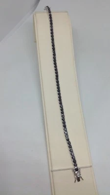 BRACCIALE ARGENTO TENNIS RODIATO MM 3 ZIRCONI NERI 4 GRIFFE CM 18 EXPLOIT - Immagine 1 di 3