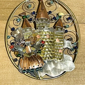 Handwerk Metall Handwerk Prinzessin Schloss Sonnenfänger 5" Ornament Fenster Dekor - Bild 1 von 8