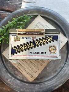 Vintage 1927 Havana Ribbon Tobacco Tin Tobacco Container