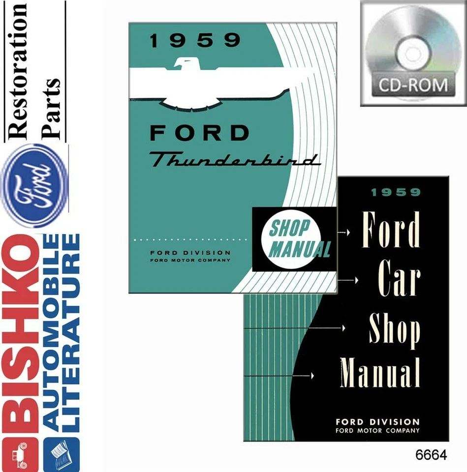 Ford Shop 1959 manual de reparación libro CD motor transmisión guía eléctrica Foto 1 de 1